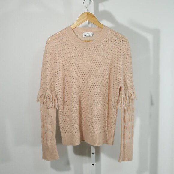 Tanya Taylor Sweaters - Tanya Taylor Blush Alpaca Wool Open Knit Sweater Cozy Minimalist Luxury (Size M)